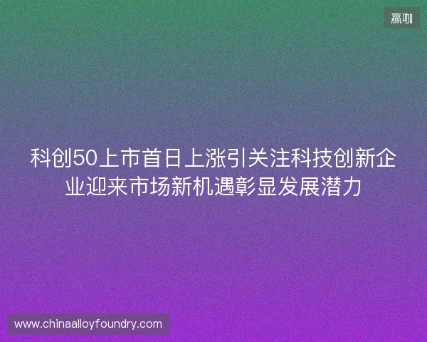 科创50上市首日上涨引关注科技创新企业迎来市场新机遇彰显发展潜力